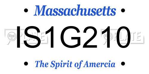 IS1G210 Massachusetts License Plate