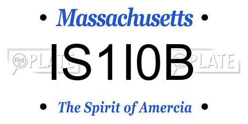 IS1I0B Massachusetts License Plate