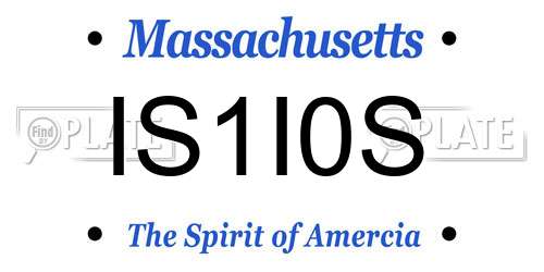 IS1I0S Massachusetts License Plate