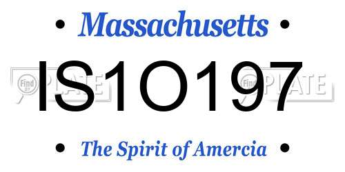 IS1O197 Massachusetts License Plate
