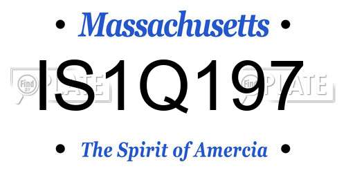 IS1Q197 Massachusetts License Plate