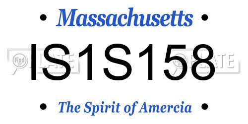 IS1S158 Massachusetts License Plate
