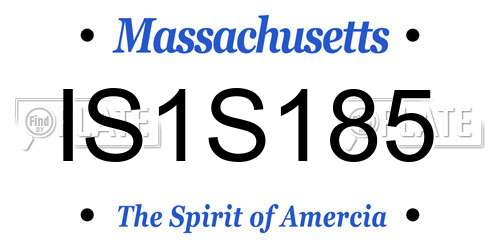 IS1S185 Massachusetts License Plate