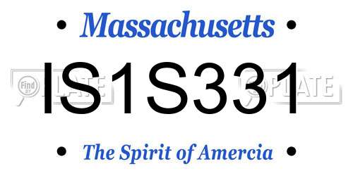 IS1S331 Massachusetts License Plate