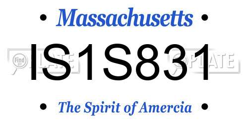 IS1S831 Massachusetts License Plate