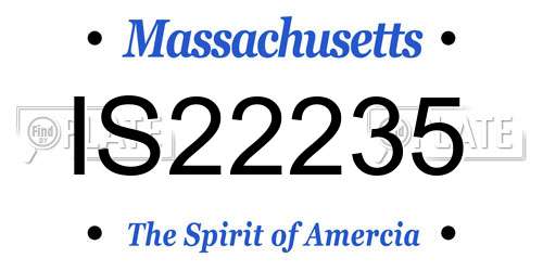 IS22235 Massachusetts License Plate