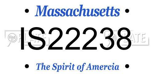 IS22238 Massachusetts License Plate