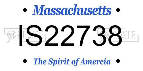 IS22738 Massachusetts License Plate