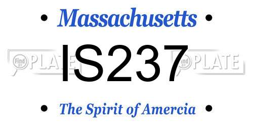 IS237 Massachusetts License Plate