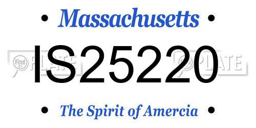 IS25220 Massachusetts License Plate