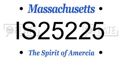 IS25225 Massachusetts License Plate