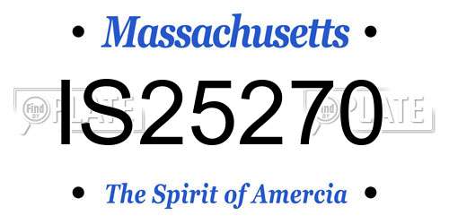 IS25270 Massachusetts License Plate