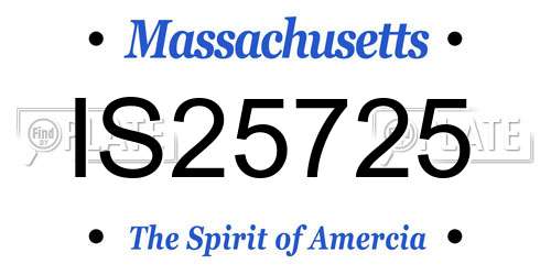 IS25725 Massachusetts License Plate