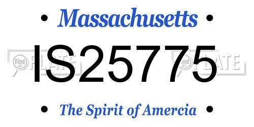 IS25775 Massachusetts License Plate