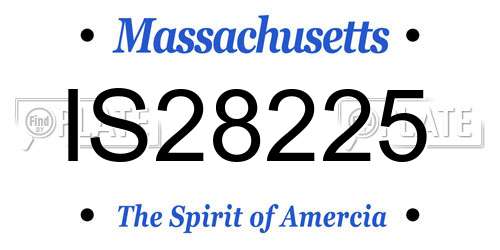 IS28225 Massachusetts License Plate