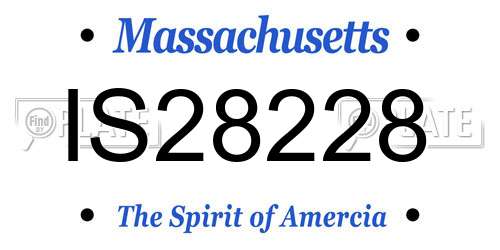 IS28228 Massachusetts License Plate