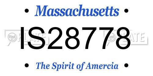 IS28778 Massachusetts License Plate