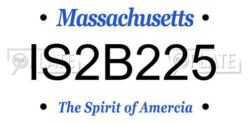 IS2B225 Massachusetts License Plate