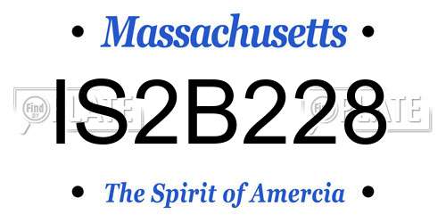 IS2B228 Massachusetts License Plate