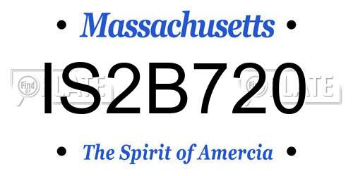 IS2B720 Massachusetts License Plate
