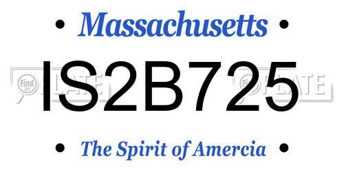 IS2B725 Massachusetts License Plate
