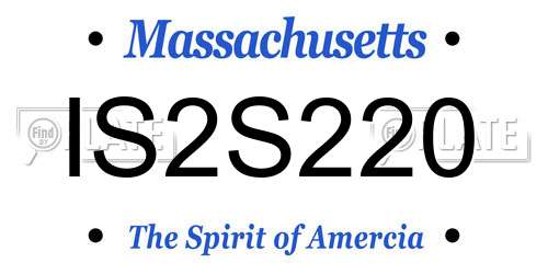 IS2S220 Massachusetts License Plate