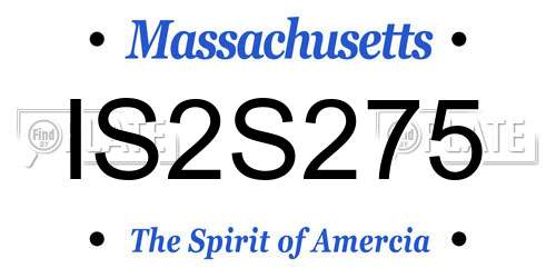 IS2S275 Massachusetts License Plate