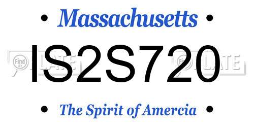 IS2S720 Massachusetts License Plate