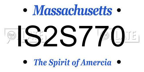 IS2S770 Massachusetts License Plate