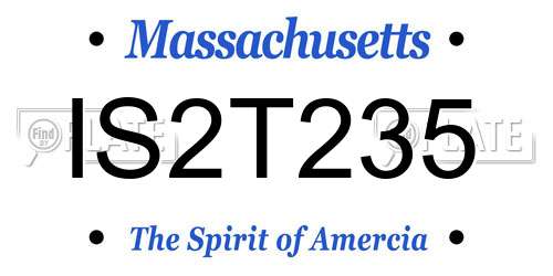 IS2T235 Massachusetts License Plate