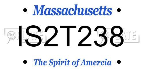 IS2T238 Massachusetts License Plate