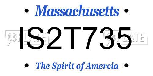 IS2T735 Massachusetts License Plate