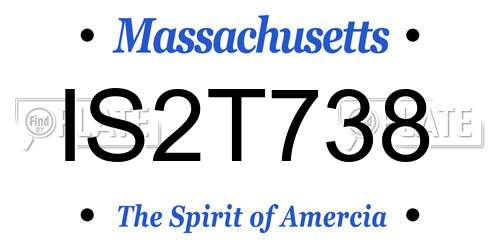 IS2T738 Massachusetts License Plate