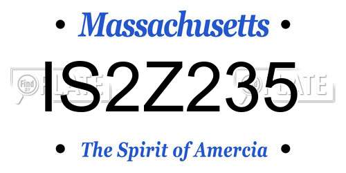 IS2Z235 Massachusetts License Plate