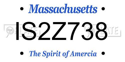 IS2Z738 Massachusetts License Plate