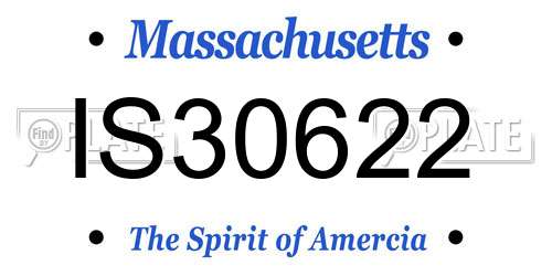 IS30622 Massachusetts License Plate