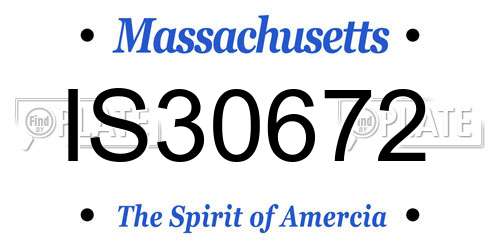 IS30672 Massachusetts License Plate