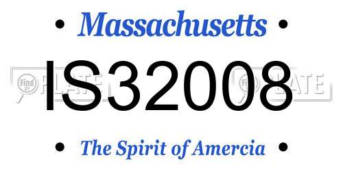 IS32008 Massachusetts License Plate