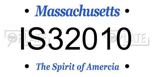 IS32010 Massachusetts License Plate