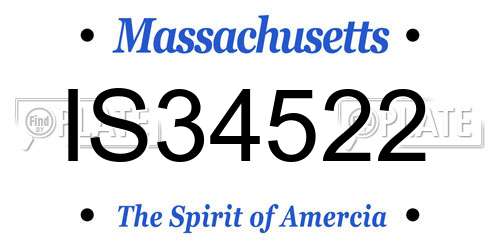 IS34522 Massachusetts License Plate