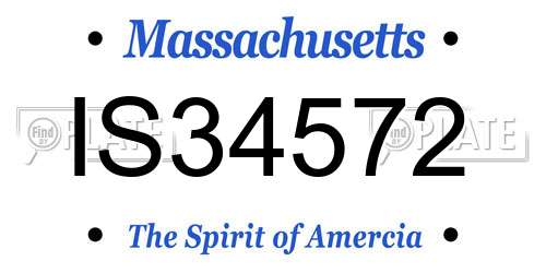IS34572 Massachusetts License Plate