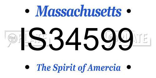 IS34599 Massachusetts License Plate