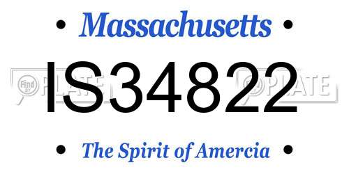 IS34822 Massachusetts License Plate
