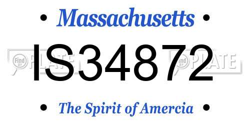 IS34872 Massachusetts License Plate