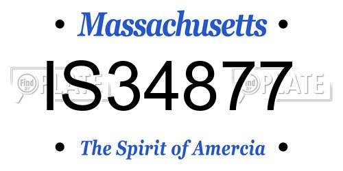IS34877 Massachusetts License Plate
