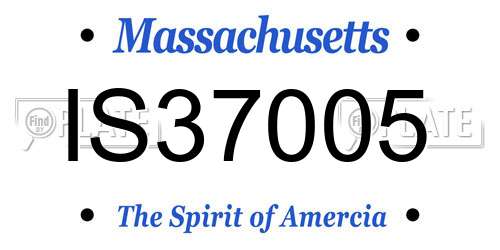 IS37005 Massachusetts License Plate