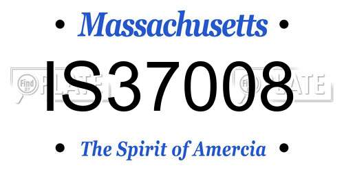 IS37008 Massachusetts License Plate