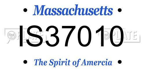 IS37010 Massachusetts License Plate