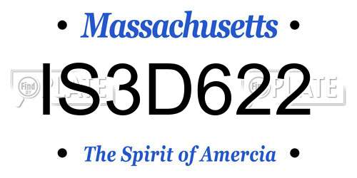 IS3D622 Massachusetts License Plate