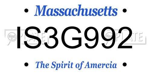IS3G992 Massachusetts License Plate